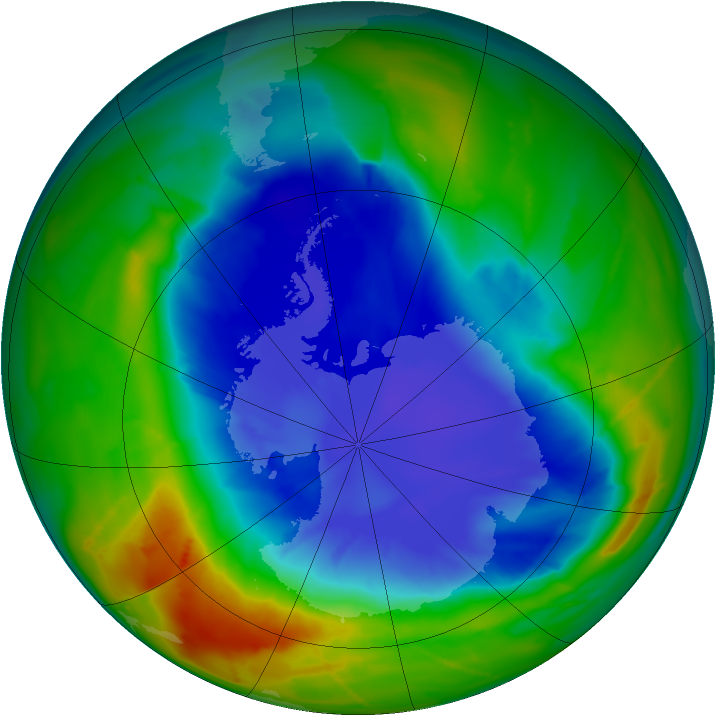 Antarctic ozone map for 17 September 2010